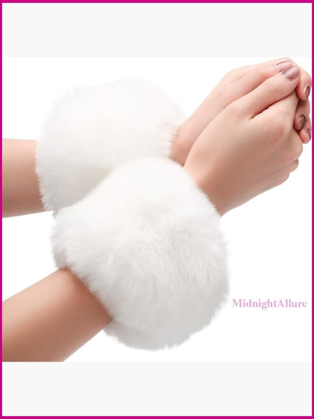 Faux Fur Wrist Cuff Warmers Winter Accessory One Size Fits Most